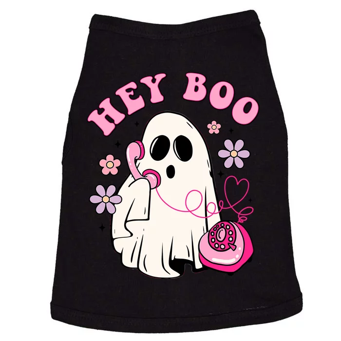 Groovy Hey Boo Cute Ghost Funny Halloween Girl Kids Doggie Tank