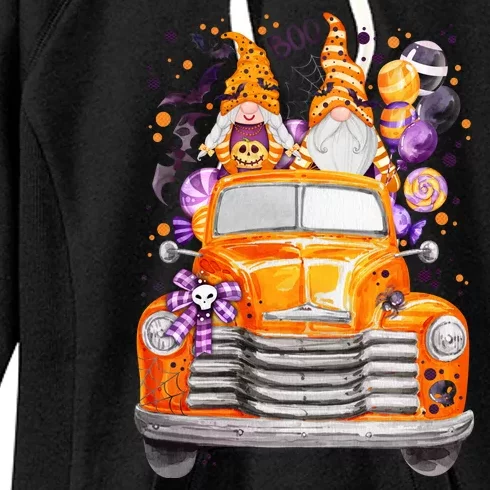 Gnome Halloween Boo Truck Women's Fleece Hoodie