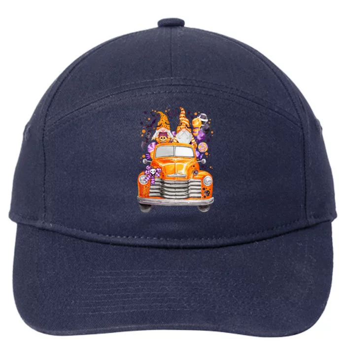 Gnome Halloween Boo Truck 7-Panel Snapback Hat