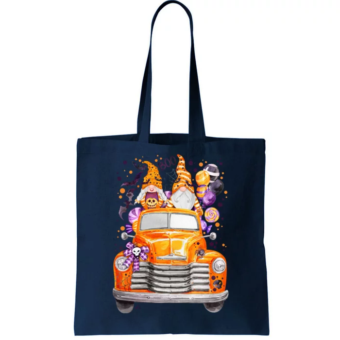 Gnome Halloween Boo Truck Tote Bag