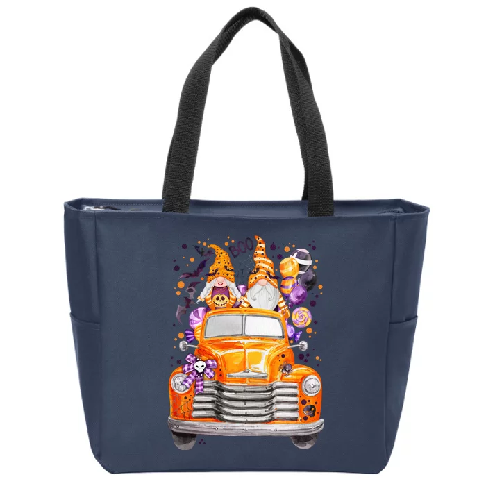 Gnome Halloween Boo Truck Zip Tote Bag