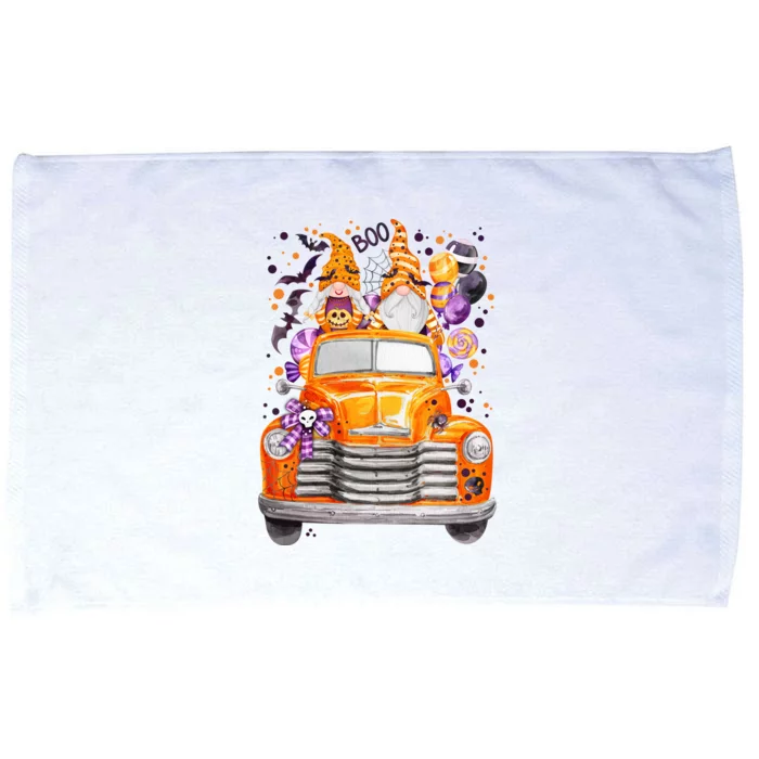 Gnome Halloween Boo Truck Microfiber Hand Towel