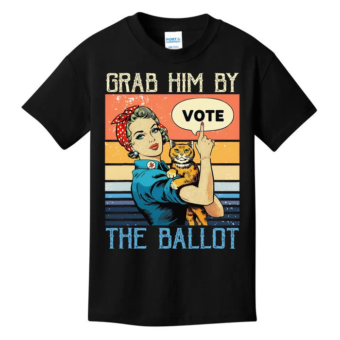 Grab Him By The Ballot Funny Election Vote Gift Kids T-Shirt