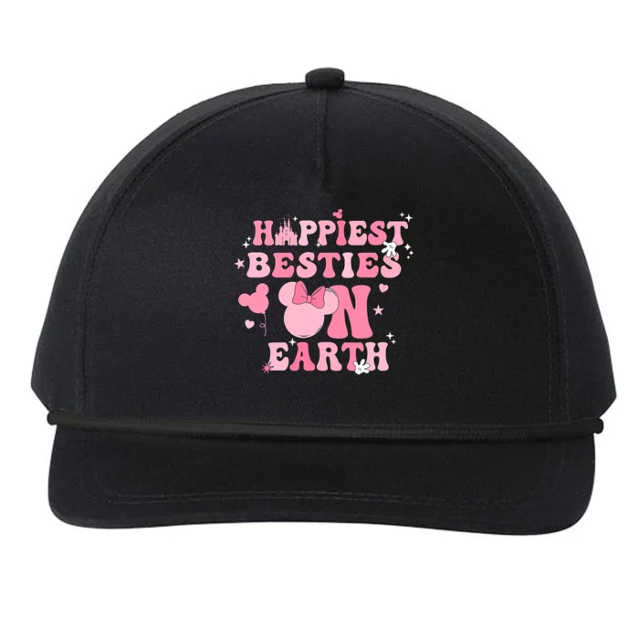 Groovy Happiest Besties On Earth Snapback Five-Panel Rope Hat