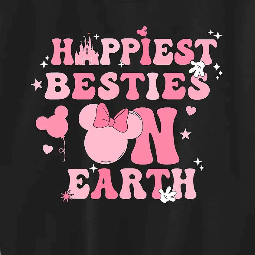 Groovy Happiest Besties On Earth Kids Sweatshirt