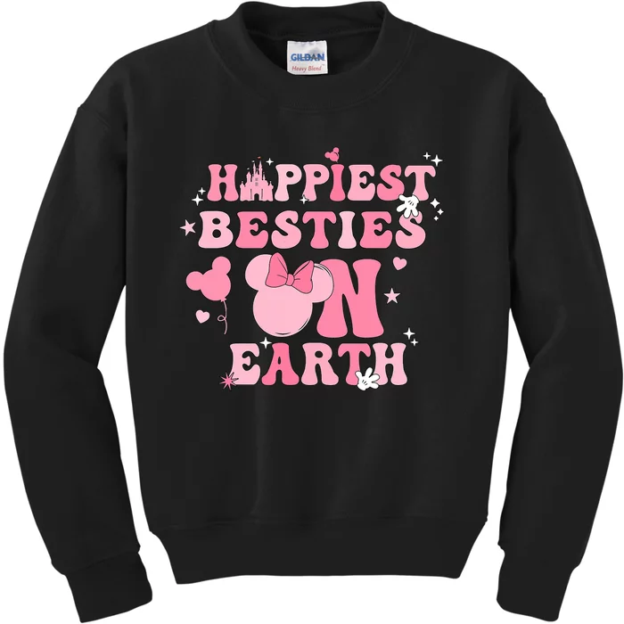 Groovy Happiest Besties On Earth Kids Sweatshirt