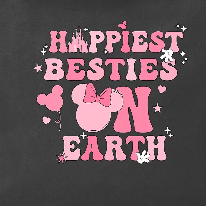 Groovy Happiest Besties On Earth Zip Tote Bag