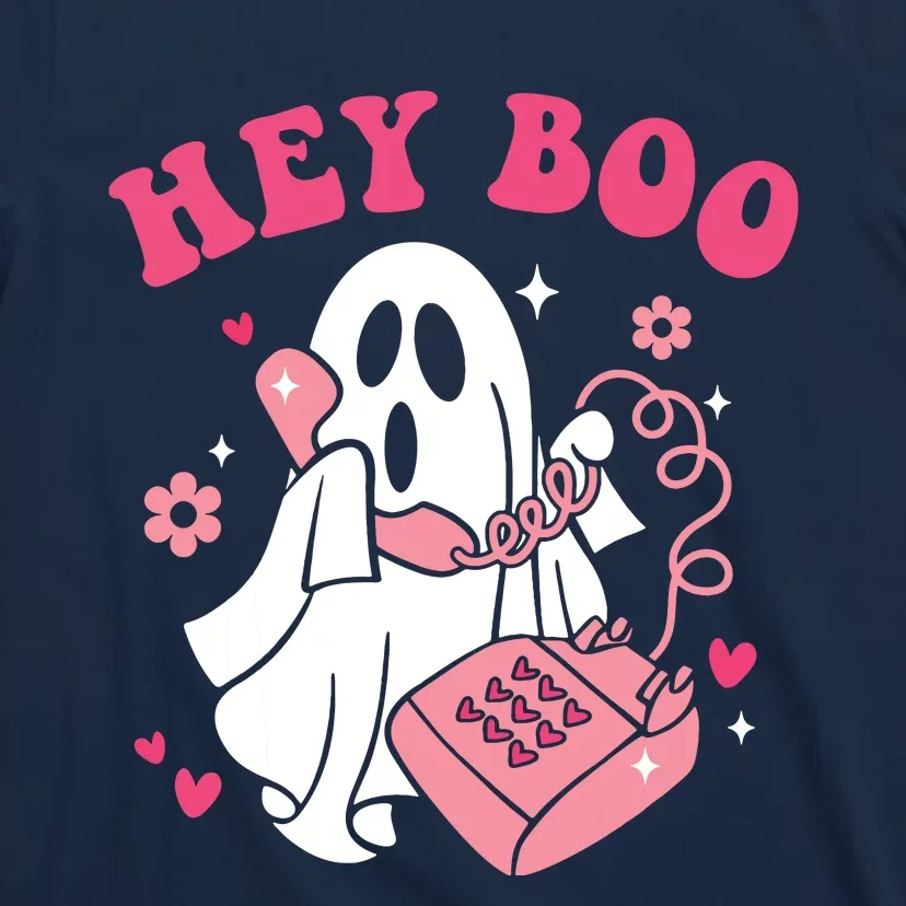 Groovy Hey Boo Cute Ghost Funny Halloween T-Shirt