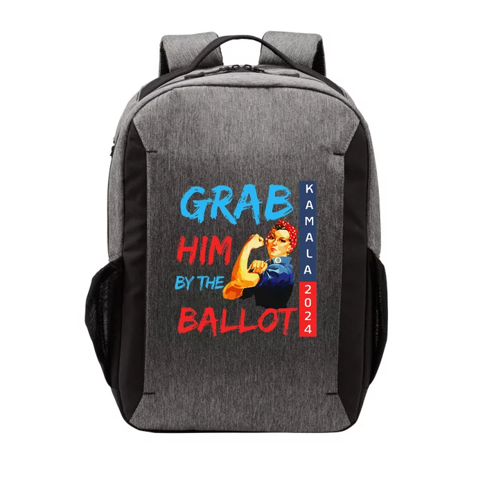 Grab Him By The Ballot Kamala 2024 Funny Strong Woman. Vector Backpack