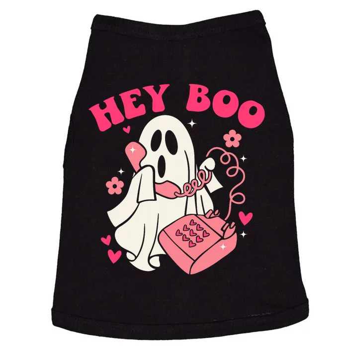 Groovy Hey Boo Cute Ghost Funny Halloween Doggie Tank