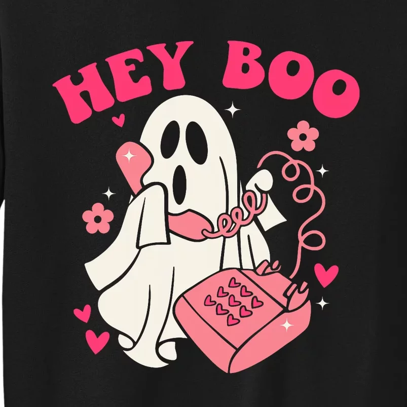 Groovy Hey Boo Cute Ghost Funny Halloween Tall Sweatshirt