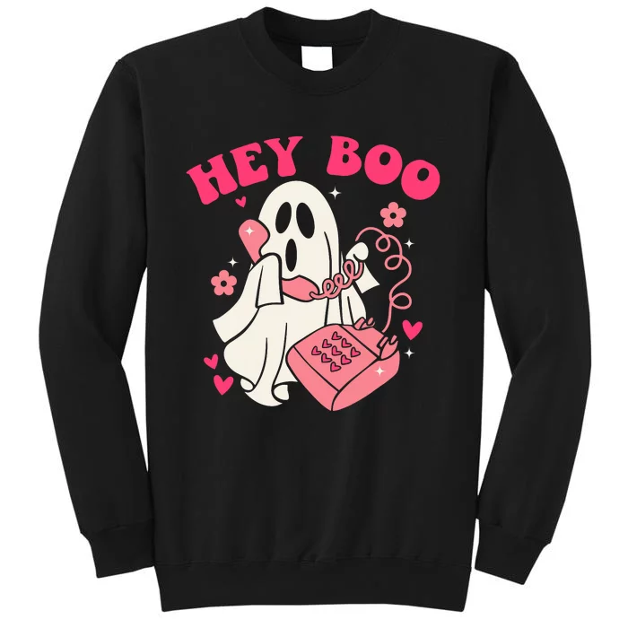 Groovy Hey Boo Cute Ghost Funny Halloween Tall Sweatshirt