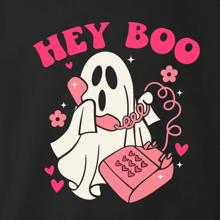 Groovy Hey Boo Cute Ghost Funny Halloween Toddler Hoodie