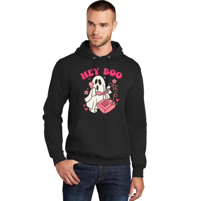 Groovy Hey Boo Cute Ghost Funny Halloween Tall Hoodie