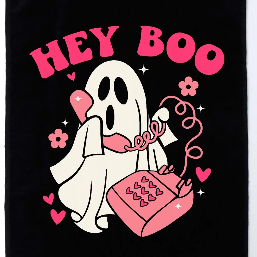 Groovy Hey Boo Cute Ghost Funny Halloween Platinum Collection Golf Towel