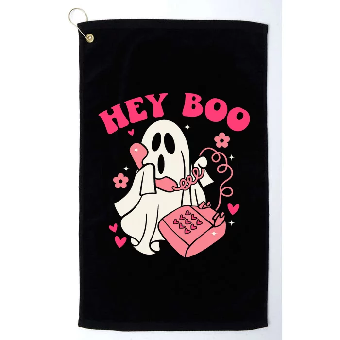 Groovy Hey Boo Cute Ghost Funny Halloween Platinum Collection Golf Towel