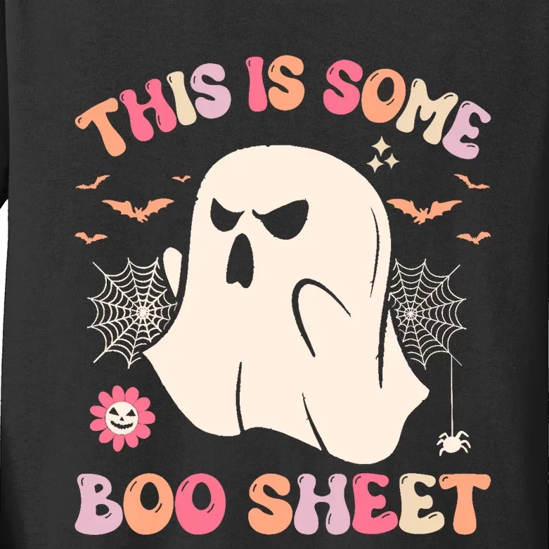 Groovy Halloween Boo Ghost Costume This Is Some Boo Sheet Kids Long Sleeve Shirt