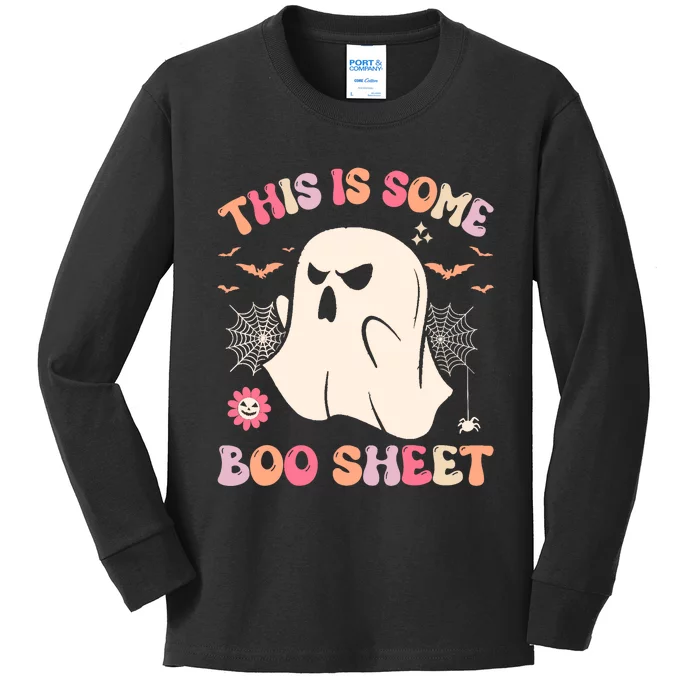 Groovy Halloween Boo Ghost Costume This Is Some Boo Sheet Kids Long Sleeve Shirt