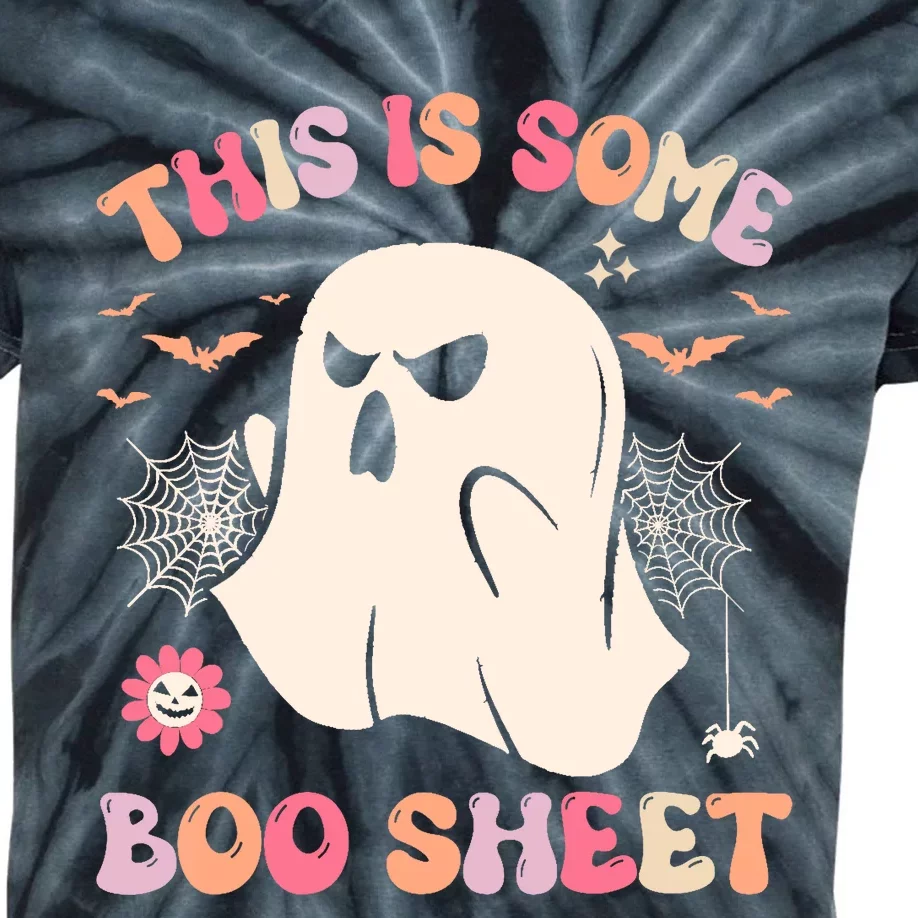 Groovy Halloween Boo Ghost Costume This Is Some Boo Sheet Kids Tie-Dye T-Shirt