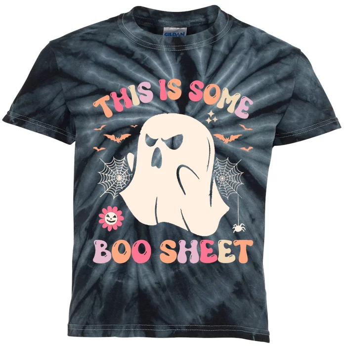 Groovy Halloween Boo Ghost Costume This Is Some Boo Sheet Kids Tie-Dye T-Shirt