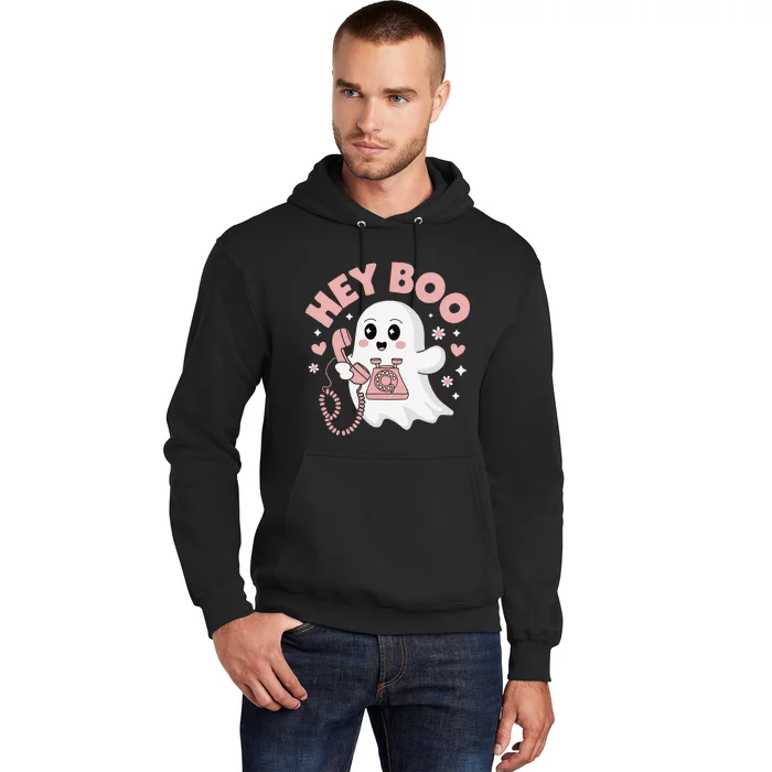 Groovy Hey Boo Cute Ghost Funny Halloween Hoodie