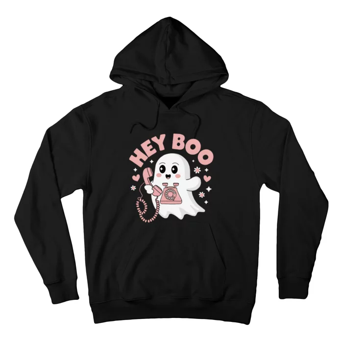 Groovy Hey Boo Cute Ghost Funny Halloween Hoodie