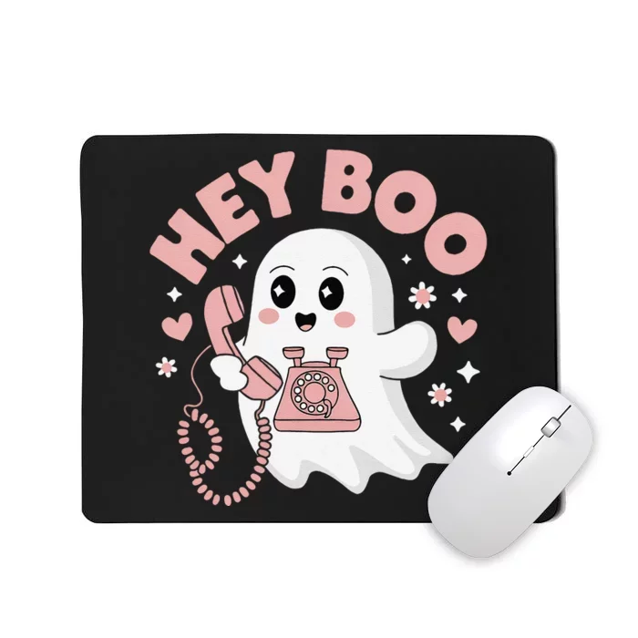 Groovy Hey Boo Cute Ghost Funny Halloween Mousepad