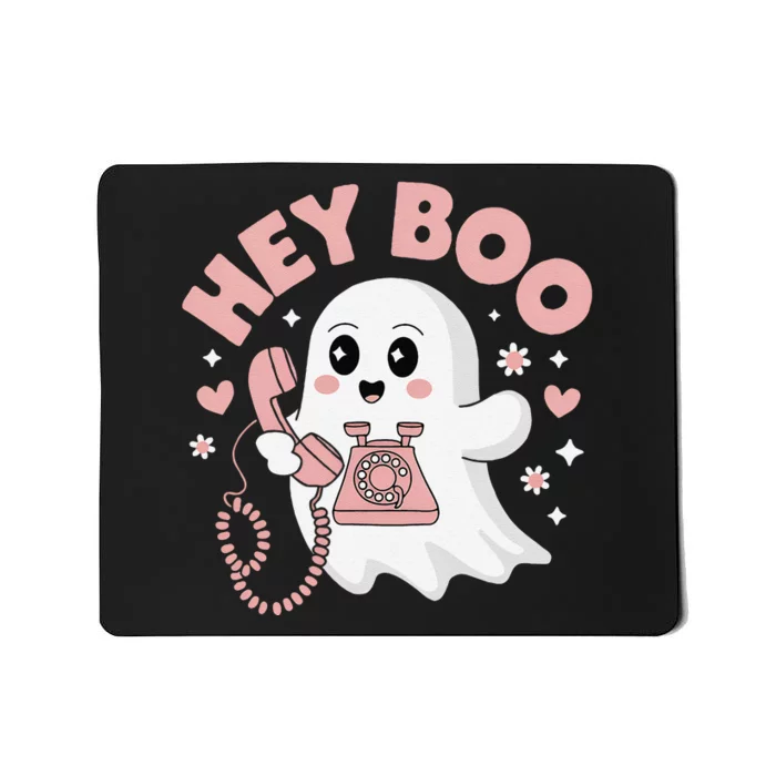 Groovy Hey Boo Cute Ghost Funny Halloween Mousepad