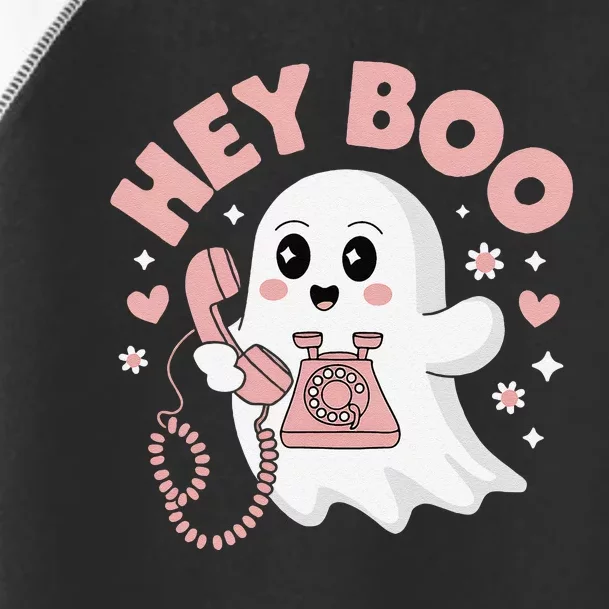 Groovy Hey Boo Cute Ghost Funny Halloween Toddler Fine Jersey T-Shirt