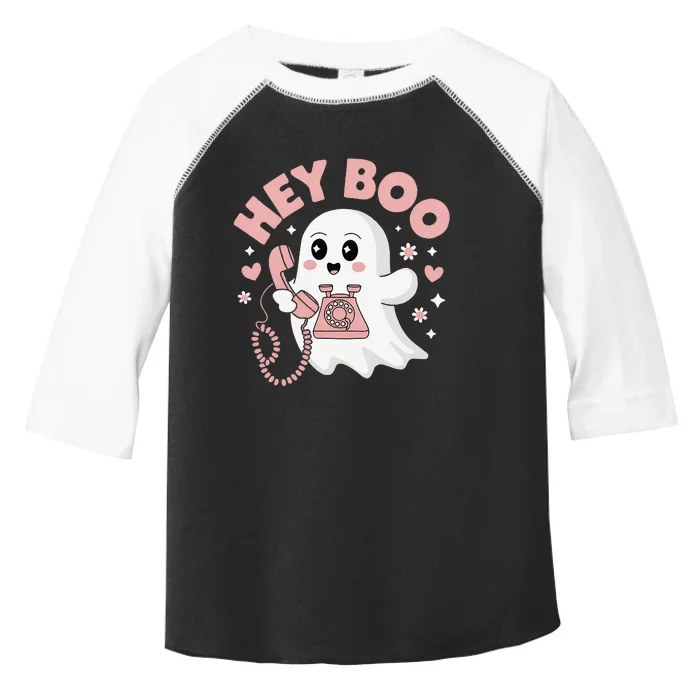 Groovy Hey Boo Cute Ghost Funny Halloween Toddler Fine Jersey T-Shirt