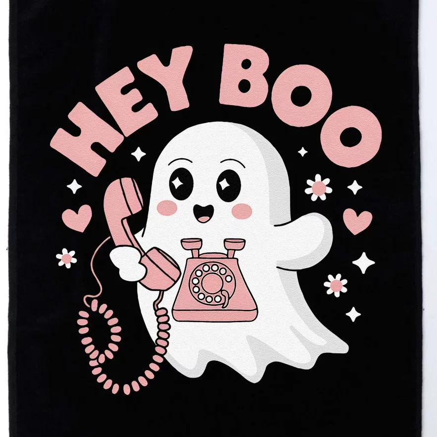 Groovy Hey Boo Cute Ghost Funny Halloween Platinum Collection Golf Towel