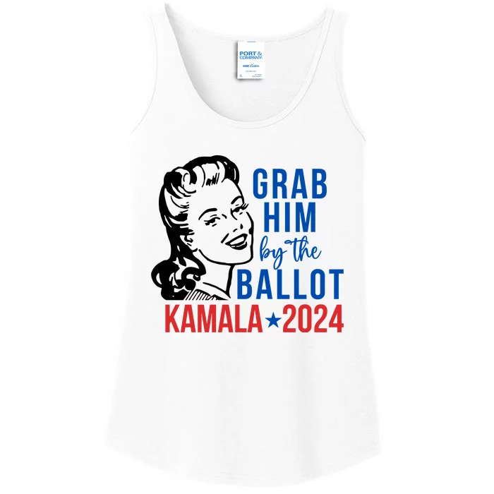 Grab Him By The Ballot  Kamala Harris 2024 Ladies Essential Tank