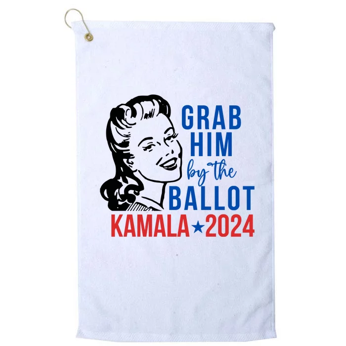 Grab Him By The Ballot  Kamala Harris 2024 Platinum Collection Golf Towel