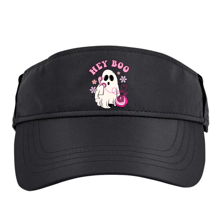 Groovy Hey Boo Cute Ghost Funny Halloween Breast Cancer Awareness Adult Drive Performance Visor