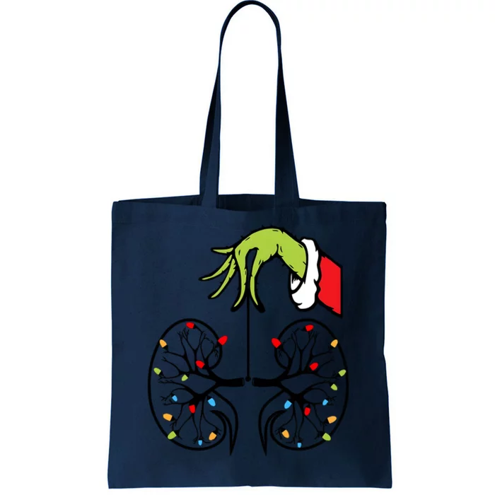 Grinchmas Hand Christmas Nurse Lung Health Care Tote Bag