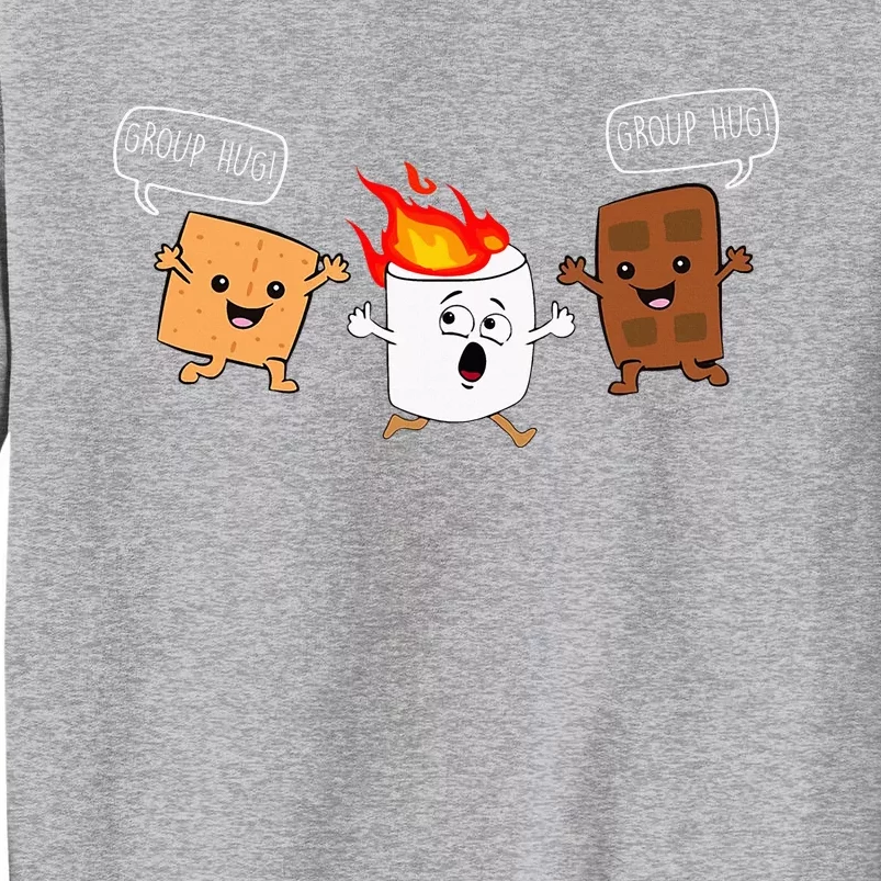 Group Hug Camping Campfire Chocolate Marshmallow SMores Tall Sweatshirt