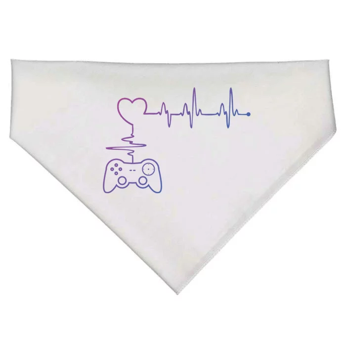 Gaming Heartbeat Clothing Gamer Heartbeat Cool Gift USA-Made Doggie Bandana