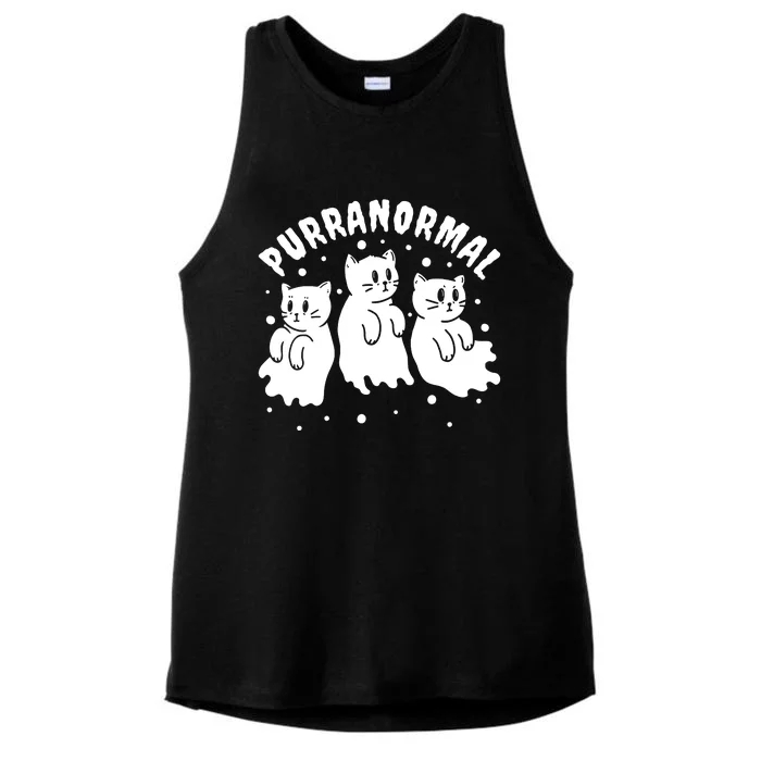 Ghost Hunting Cat Paranormal Investigator Ghost Researcher Ladies Tri-Blend Wicking Tank