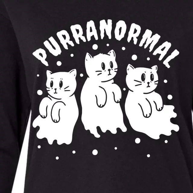 Ghost Hunting Cat Paranormal Investigator Ghost Researcher Womens Cotton Relaxed Long Sleeve T-Shirt