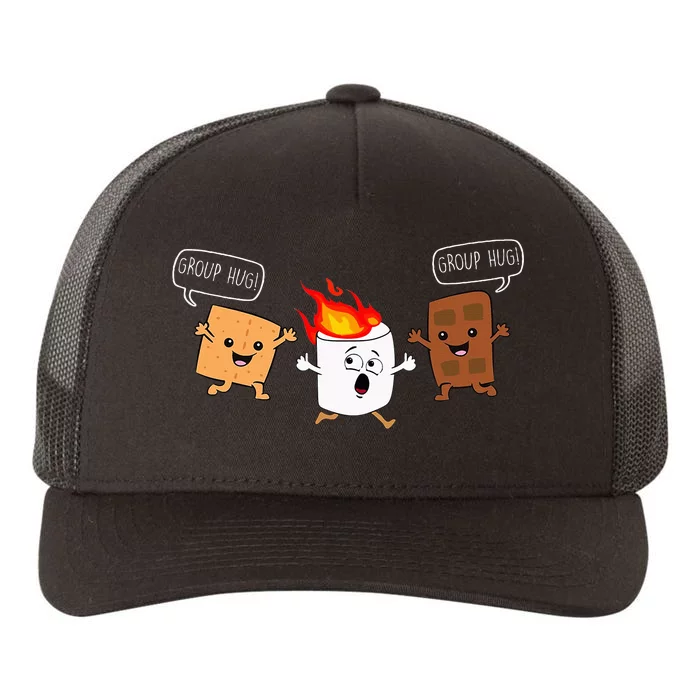 Group Hug Camping Campfire Chocolate Marshmallow SMores Yupoong Adult 5-Panel Trucker Hat