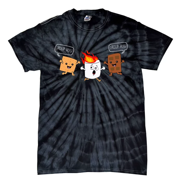 Group Hug Camping Campfire Chocolate Marshmallow SMores Tie-Dye T-Shirt