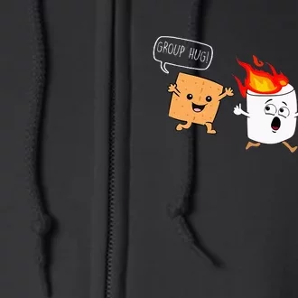 Group Hug Camping Campfire Chocolate Marshmallow SMores Full Zip Hoodie