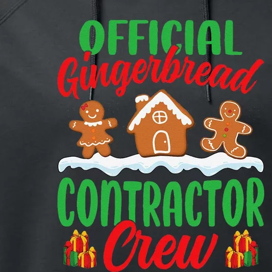 Gingerbread House Contractor Crew Funny Christmas Performance Fleece Hoodie