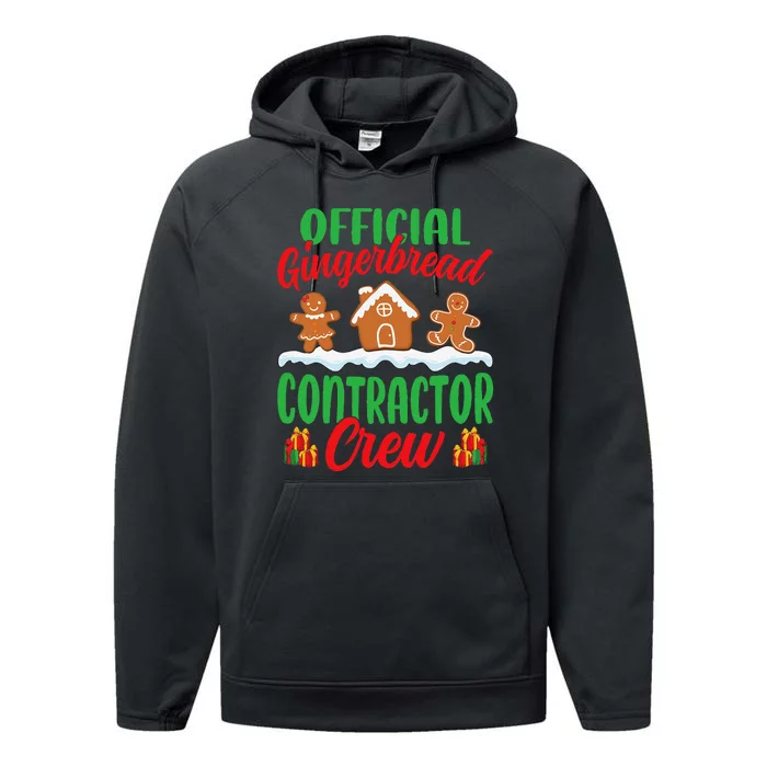 Gingerbread House Contractor Crew Funny Christmas Performance Fleece Hoodie