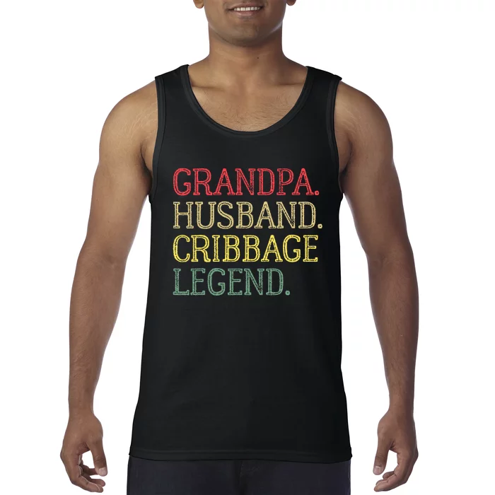 Grandpa Husband Cribbage Legend Vintage Cribbage Board Game Tank Top