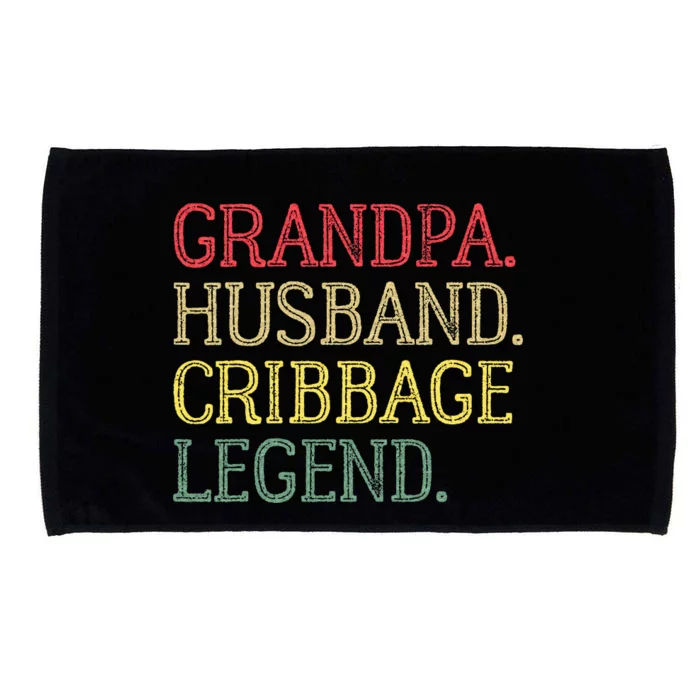 Grandpa Husband Cribbage Legend Vintage Cribbage Board Game Microfiber Hand Towel