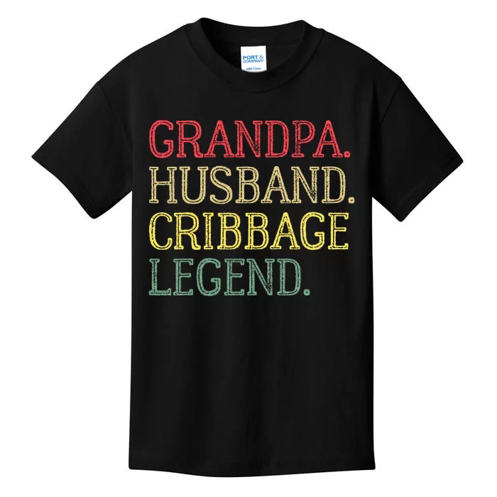 Grandpa Husband Cribbage Legend Vintage Cribbage Board Game Kids T-Shirt