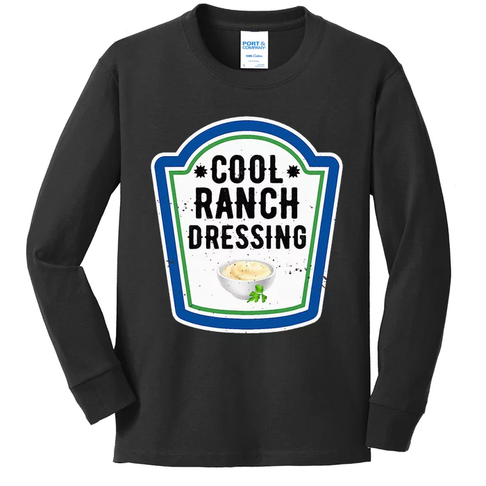 Group Halloween Costume Ranch Dressing Group Condiment Kids Long Sleeve Shirt