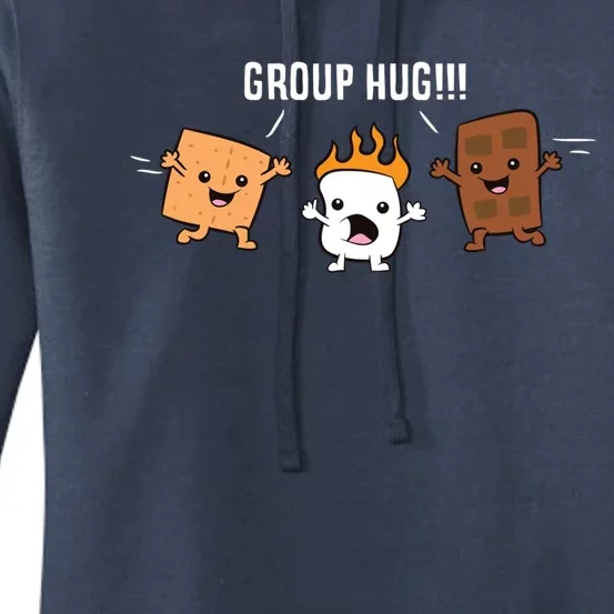 Group Hug Camping Campfire Chocolate Marshmallow S'mores Gift Women's Pullover Hoodie