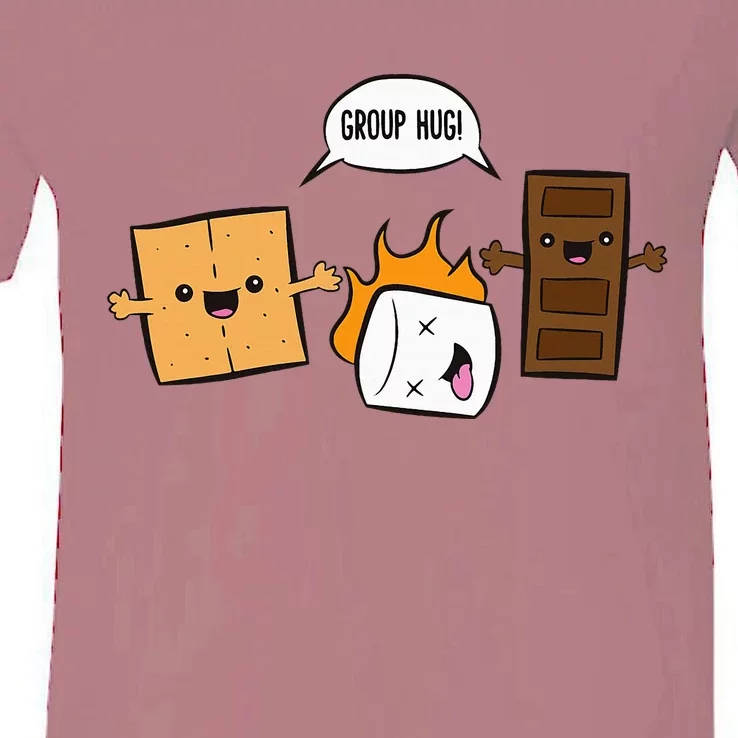 Group Hug Camping Campfire Chocolate Marshmallow SMores V-Neck T-Shirt